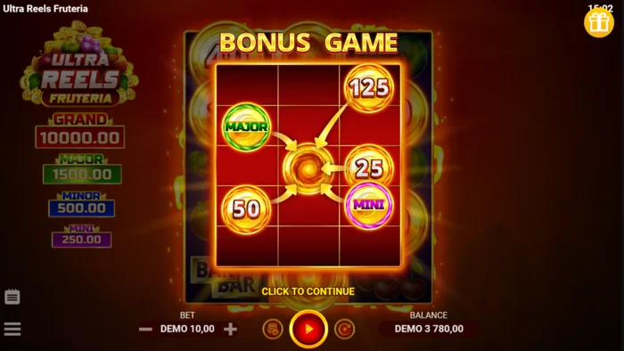 Ultra Reels Fruteria - toegang tot de Hold and Win-ronde