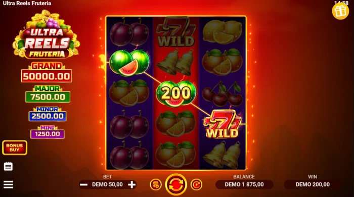 Ultra Reels Fruteria - winlijn met de gouden zeven